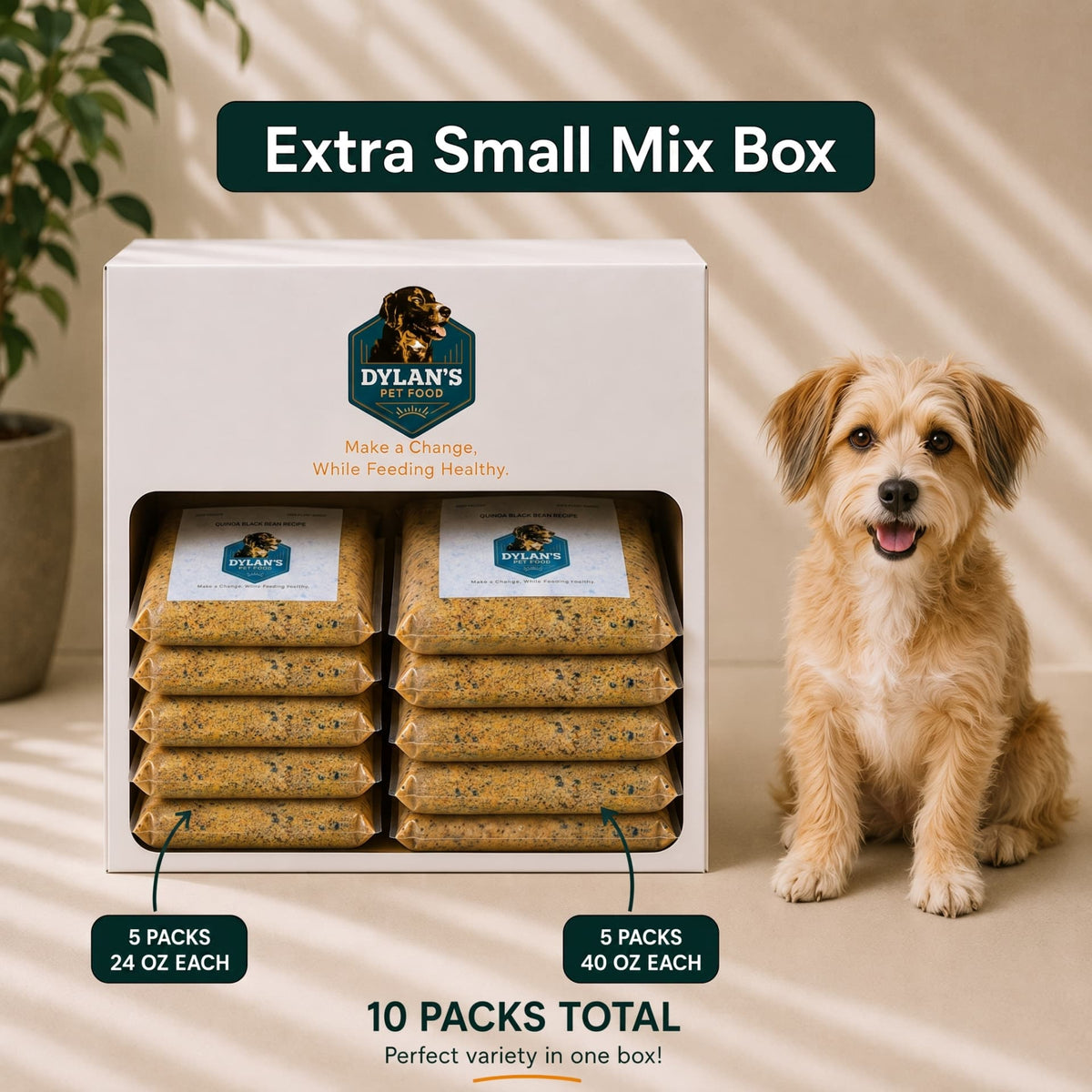 Allergy-friendly dog food for sensitive dogs — Extra Small Mix Box with 5 24oz and 5 40oz packs inside