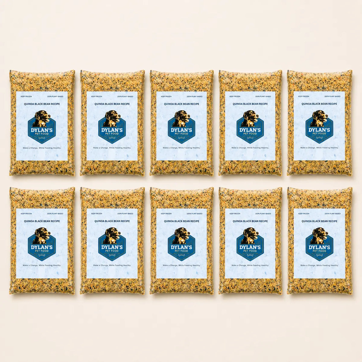What's inside: flat-lay of 10 packs (40 oz each) of allergy-friendly dog food — Small 40oz Box