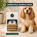 Allergy-friendly dog food for sensitive dogs — Green Pea Sample Pack box with packs inside